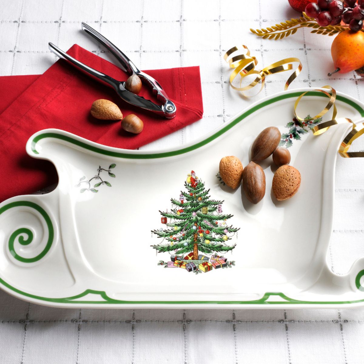 Christmas Tree 13.5" Sleigh Platter image number null